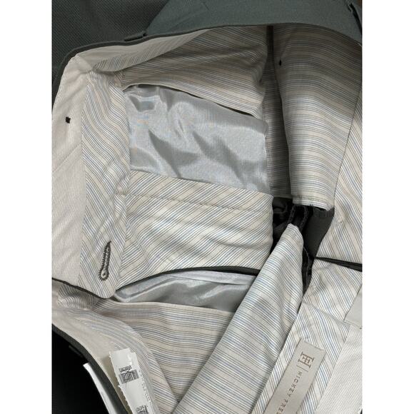 NWT Hickey Freeman Olive Green Pure Wool Mens Pleated Pants Size 32 New $285 - Picture 4 of 5